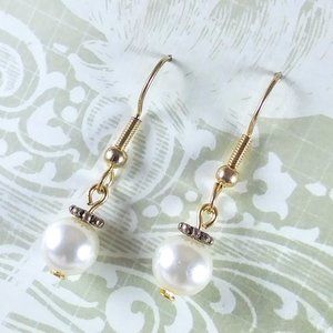 Ivory Pearl Gold Earrings